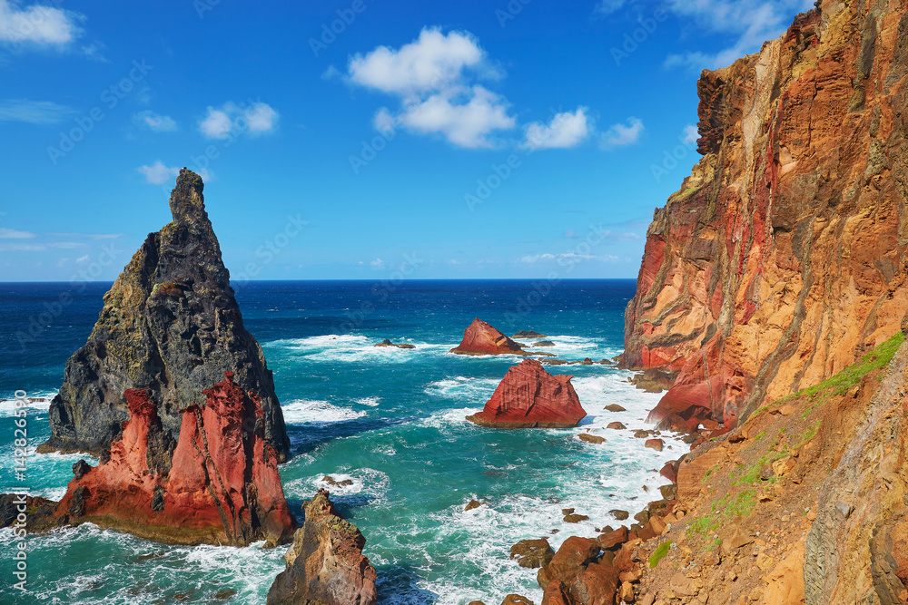 Landscape of Ponta de Sao Lourenco on the Eastern coast of Madeira island, Portugal