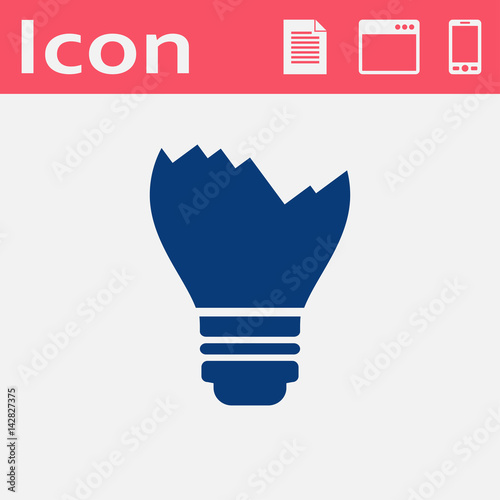 Broken light bulb vector flat icon