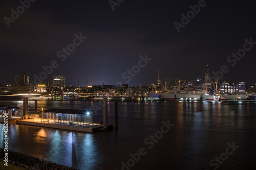 nightly panorama from the harbour of hamburg germany © gerckens.photo
