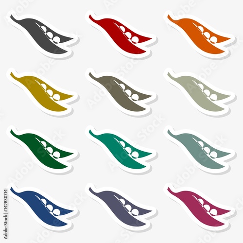 Peas icon in flat style
