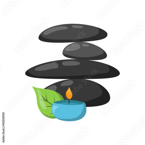 Pyramid from sea pebble relax heap stones isolated and healthy wellness black massage meditation natural tool spa balance therapy zen vector illustration.
