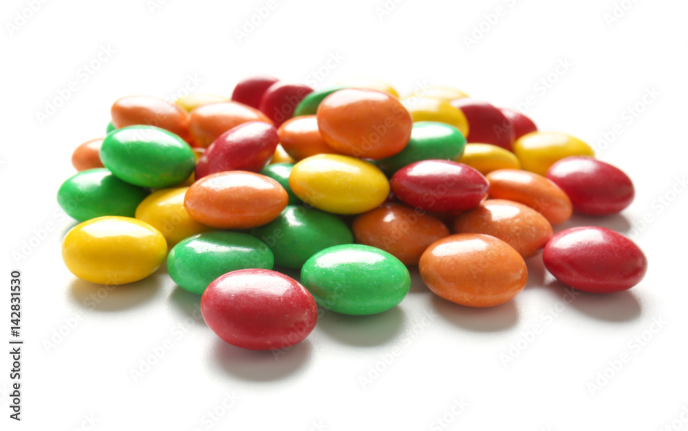 Delicious candies on white background Delicious candies on white background