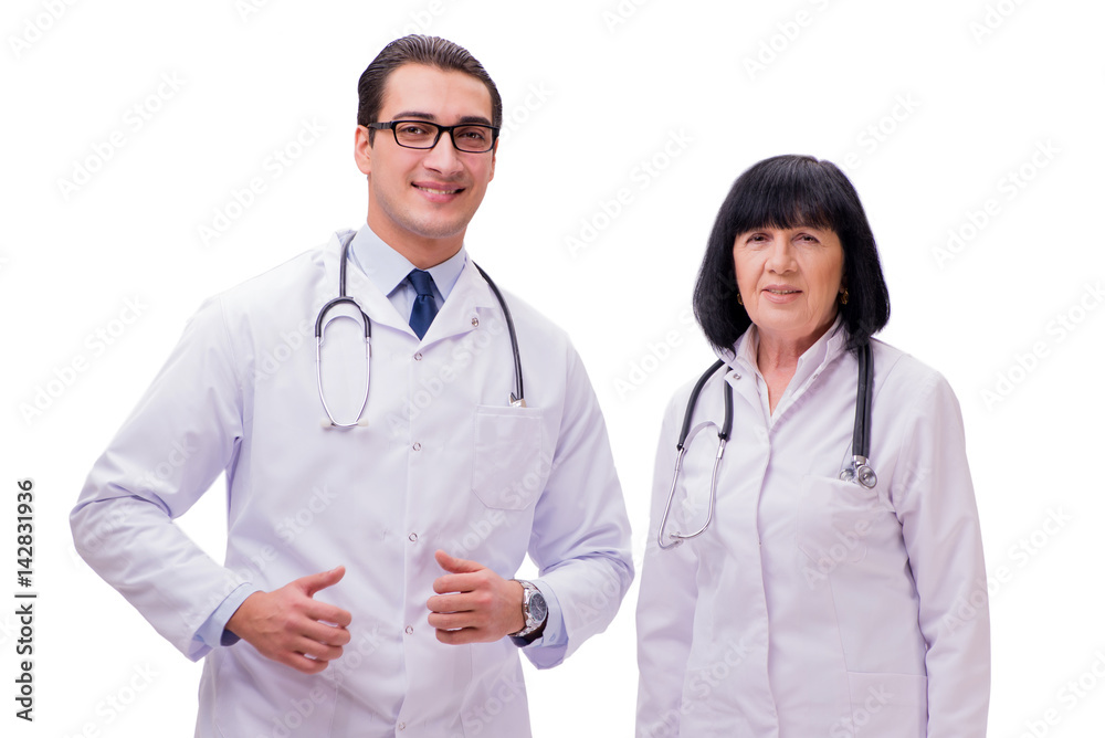 Two doctors isolated on the white background Two doctors isolated on the white background