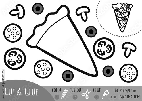 Education paper game for children, pizza