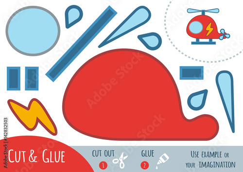 Education paper game for children, Helicopter