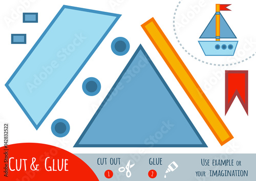 Education paper game for children, Yacht