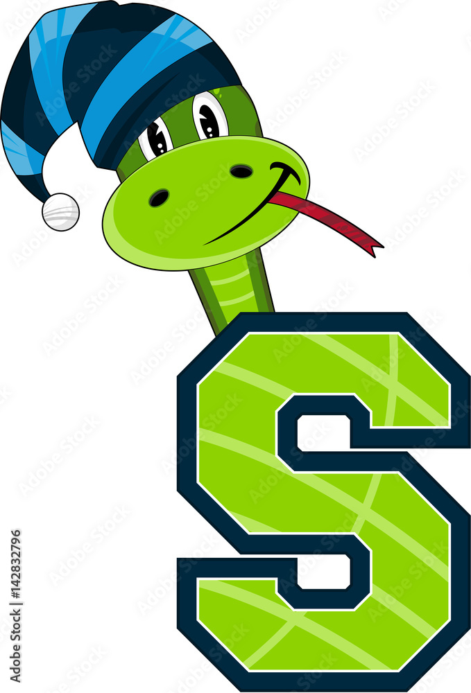 Obraz premium S is for Snake Alphabet Learning Illustration