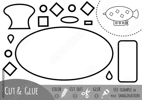 Education paper game for children, Airship