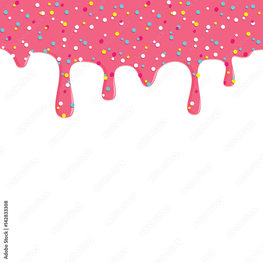 Dripping Pink Donut Glaze Background