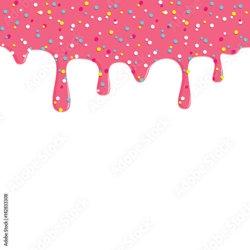 Dripping Pink Donut Glaze Background