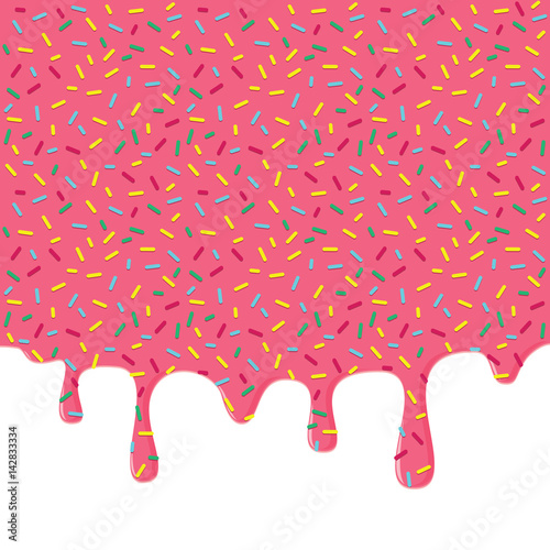 Dripping Pink Donut Glaze Background