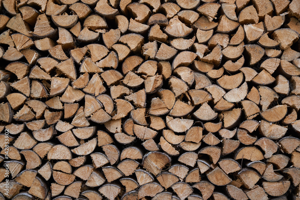 Pile of chopped fire wood prepared for winter Pile of chopped fire wood prepared for winter