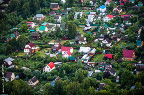 фотографія Aerial photograph area on agriculture and village