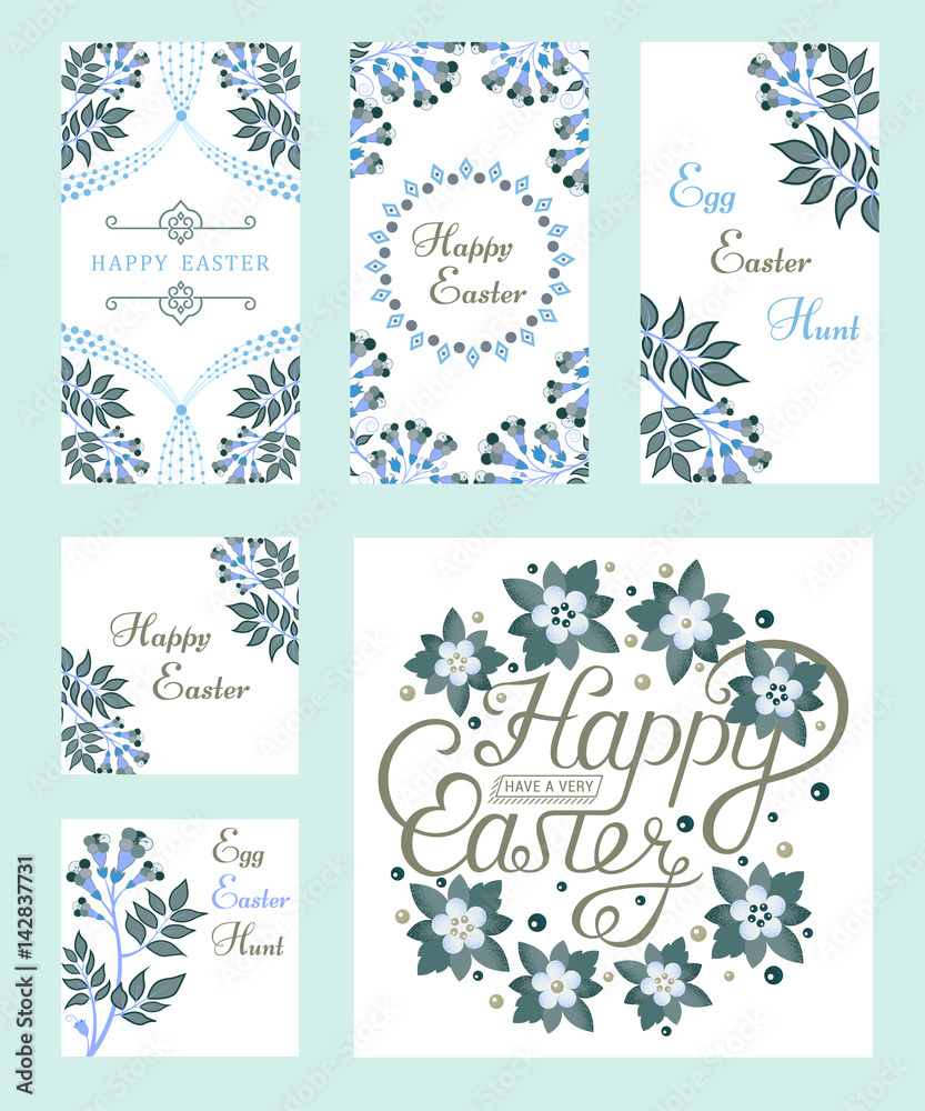 Happy Easter Vintage Lettering for Greeting Card