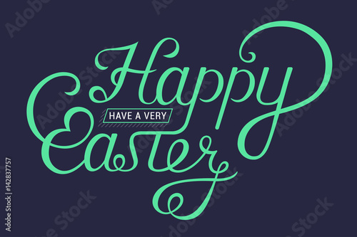 Happy Easter Vintage Lettering for Greeting Card