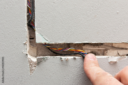 hiding cables in a wall