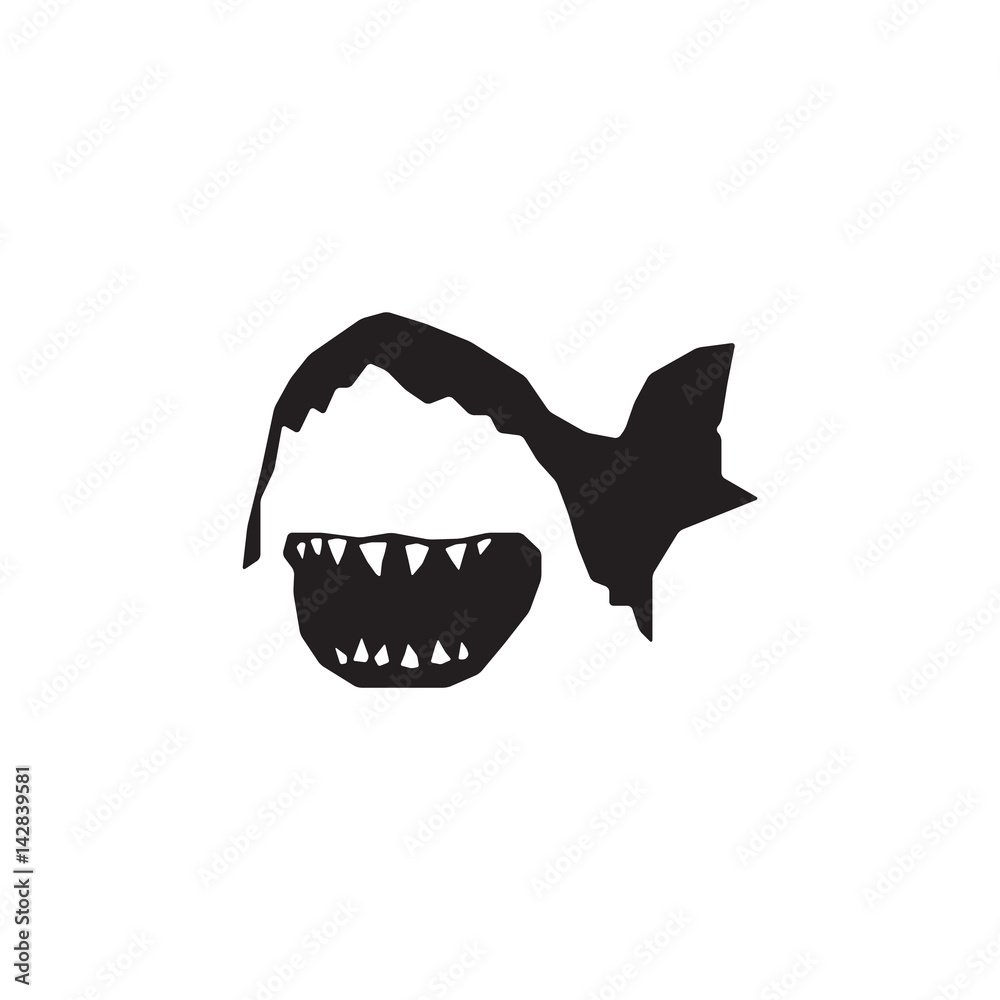 Shark head with open mouth. Shark sign icon. Shark head with open mouth. Shark sign icon.