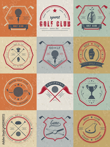 Set of Golf Logo, Labels and Emblems photo