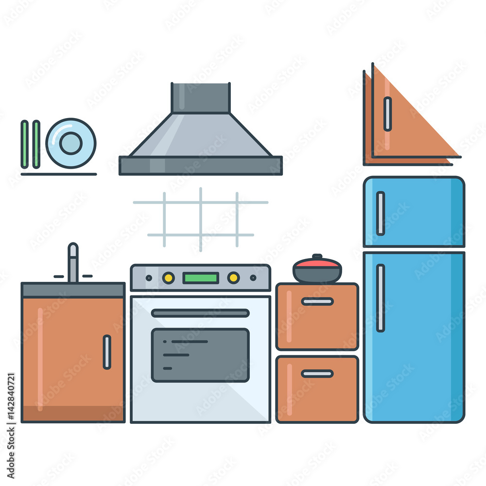 Kitchen Filled Outline Kitchen Filled Outline