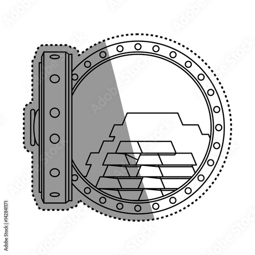 vault safe deposit bank gold vector icon illustration