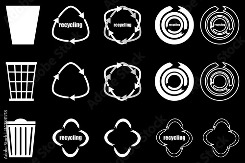 Wallpaper Mural trash can, recycle icon, recycling set, Torontodigital.ca