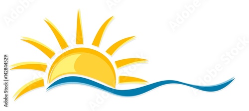 logo sun and sea. 