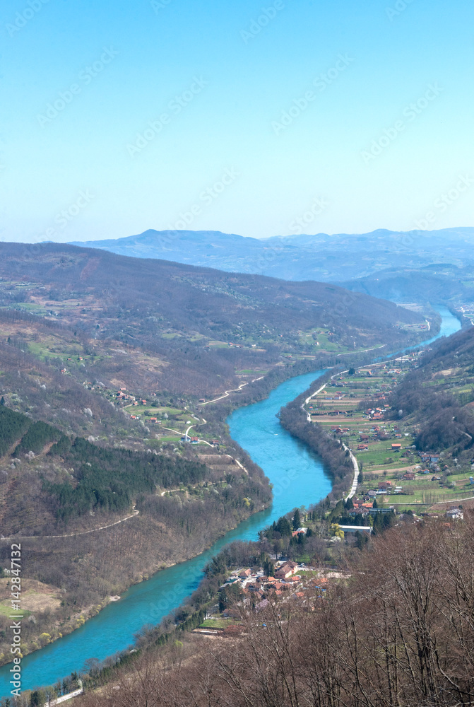 Landscape of Drina river