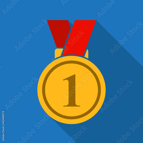 Medal icon in a flat style. Vector illustration. photo