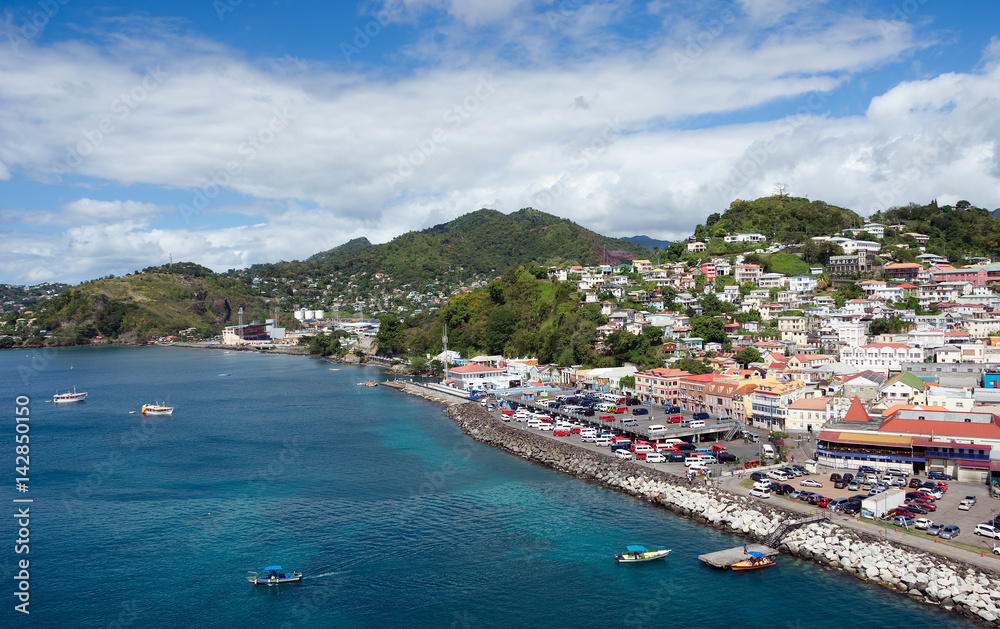 Grenada island - Saint George's town and bay