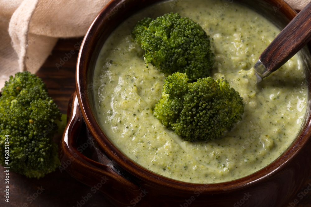 broccoli soup in rustic style broccoli soup in rustic style
