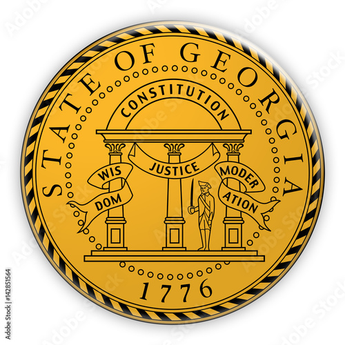 Badge US State Seal Georgia, 3d illustration