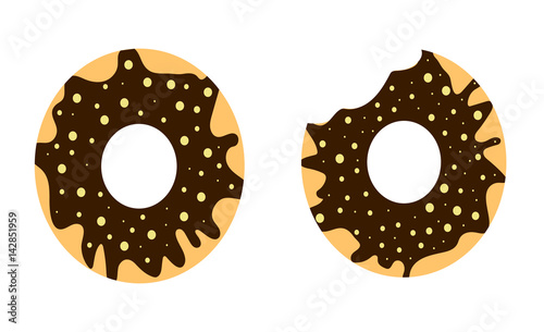 two vector chocolate donuts
