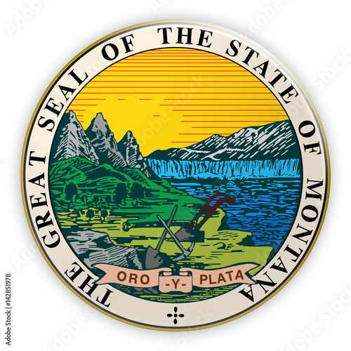 Badge US State Seal Montana, 3d illustration