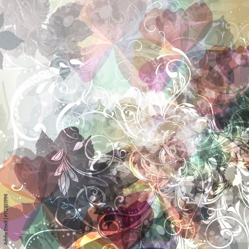 Abstract floral background with florals
