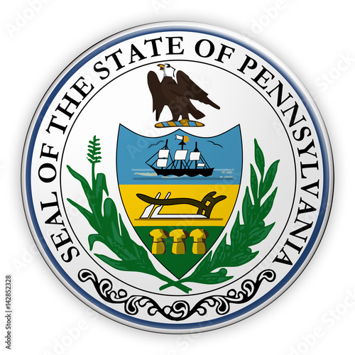 Badge US State Seal Pennsylvania, 3d illustration