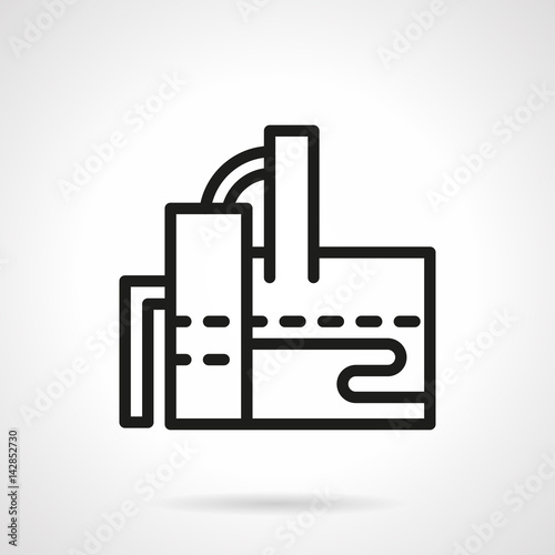 Sugar factory simple line vector icon
