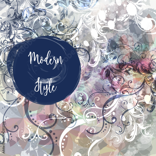 Elegant save the date card in modern romantic style with flourishes