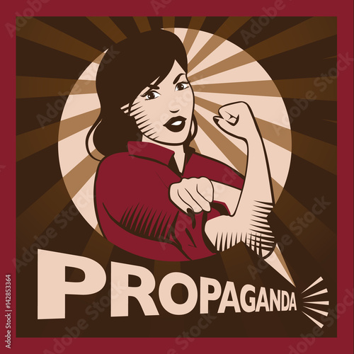 Retro propaganda poster for revolution or workers rights. EPS 10 vector.