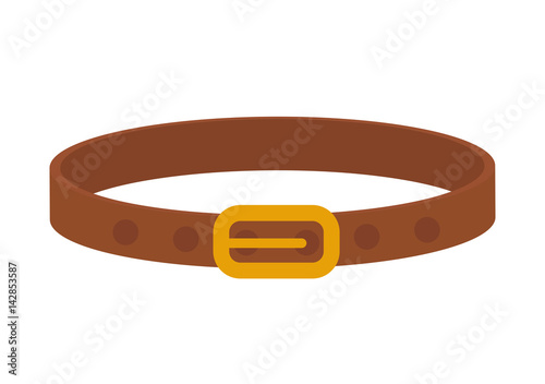 Collar for animals icon, flat, cartoon style. Isolated on white background. Vector illustration, clip-art