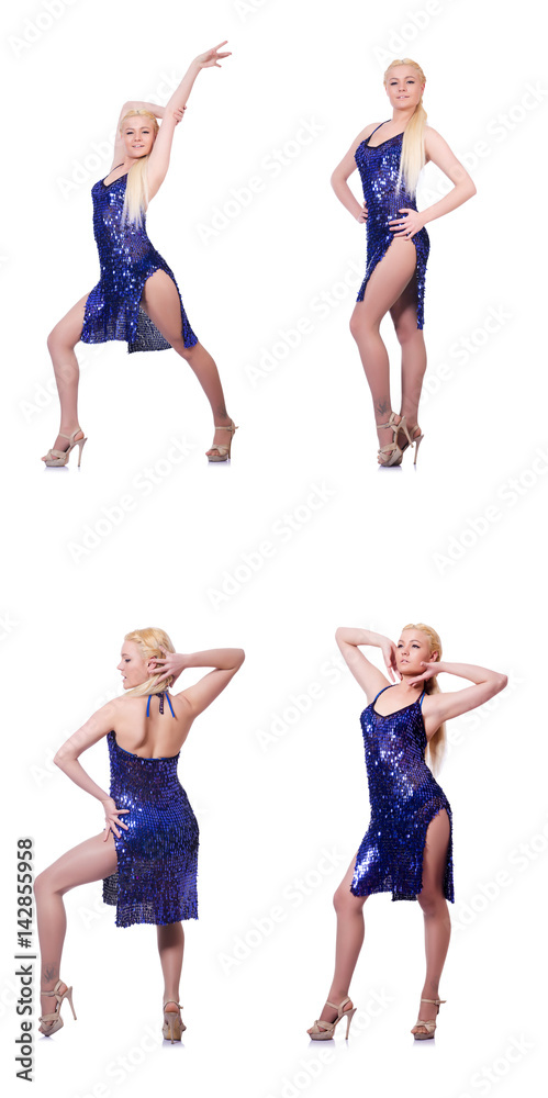 Obraz premium Woman dancing isolated on the white