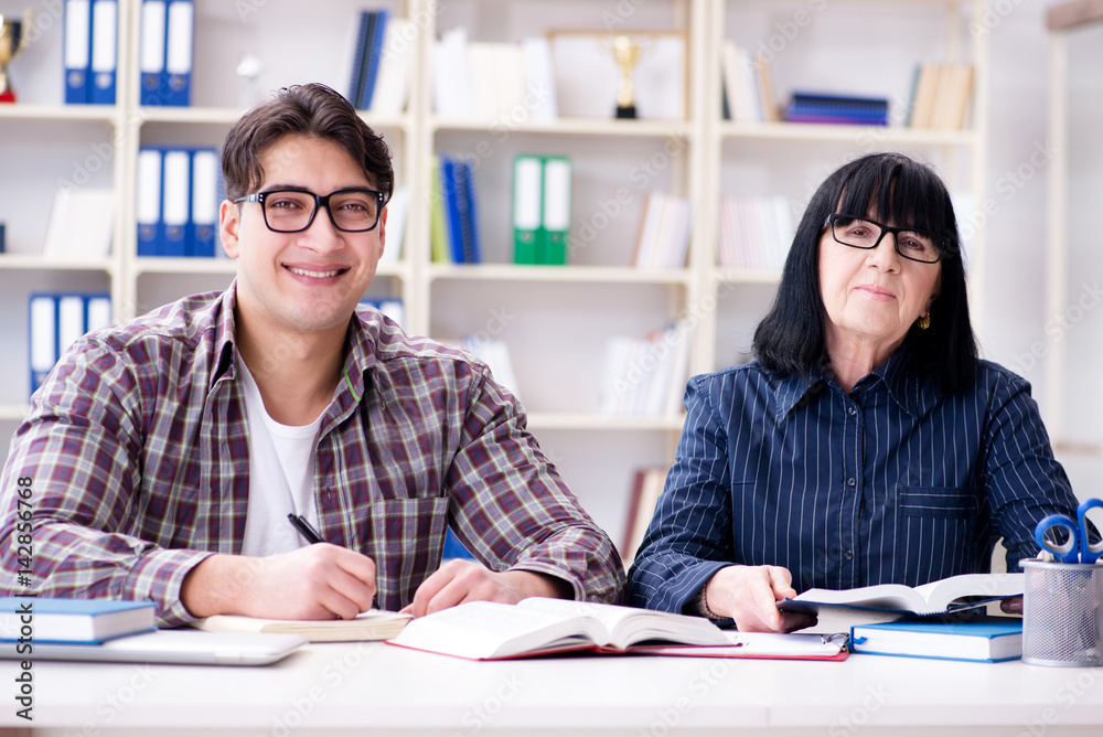 Obraz premium Young student during individual tutoring lesson