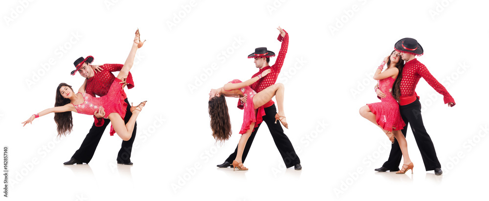 Pair of dancers isolated on the white Pair of dancers isolated on the white
