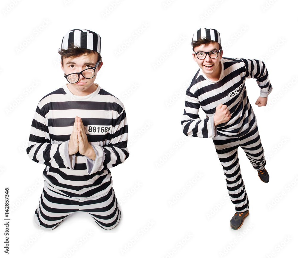 Funny prison inmate in concept