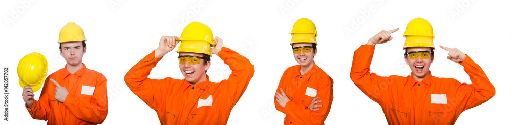 Industrial worker isolated on the white background