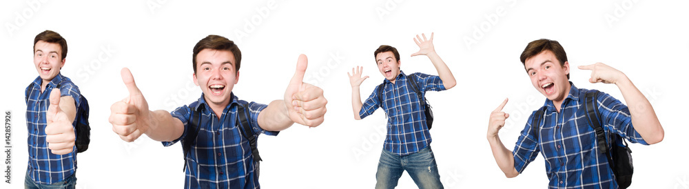 Young student isolated on the white background Young student isolated on the white background