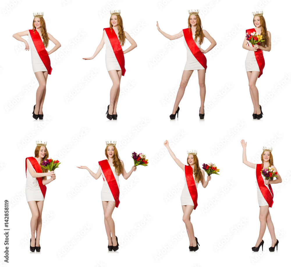 Beauty contest winner isolated on the white Beauty contest winner isolated on the white