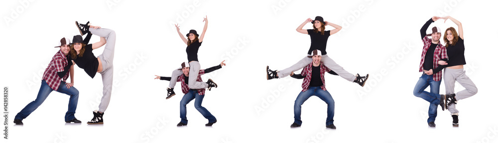 Pair of dancers dancing modern dances Pair of dancers dancing modern dances