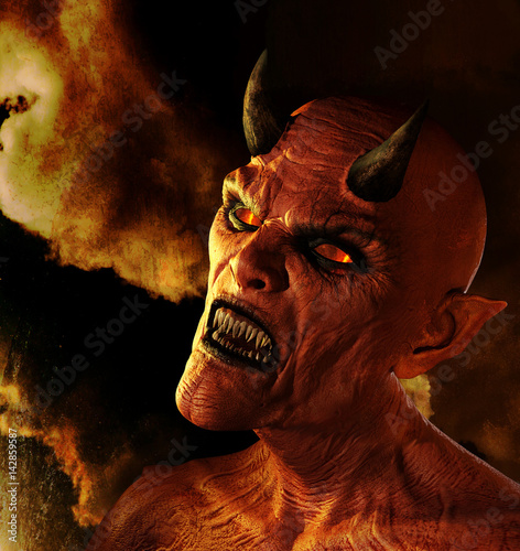 Tablou pe pânză Demon Burning in Hell