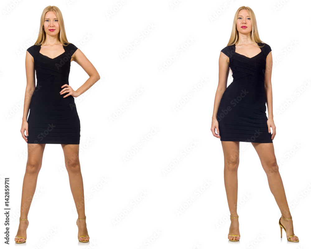 Collage of woman in fashion look isolated on white Collage of woman in fashion look isolated on white