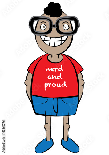 cute nerd character cartoon